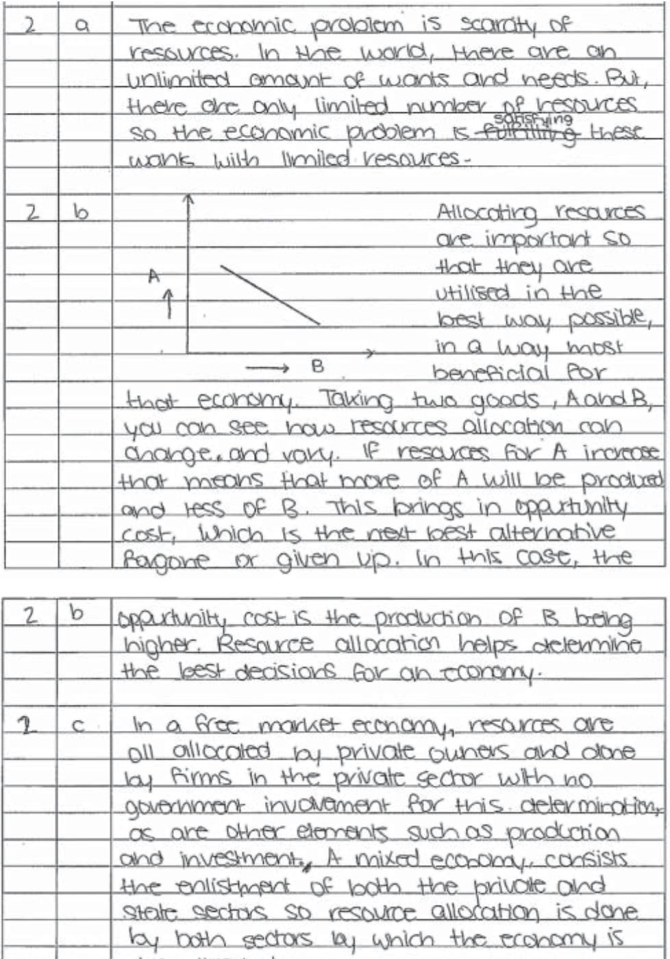 Example Candidate Responses (Standards Booklet)